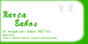 marta babos business card